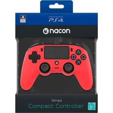 Compact Wired Color Edition Red Nacon PS4 - Controller Gaming - Nacon